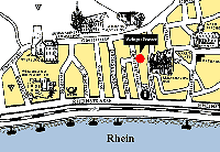Stadtplan Rdesheim am Rhein mit Weingut Prasser und Drosselgasse